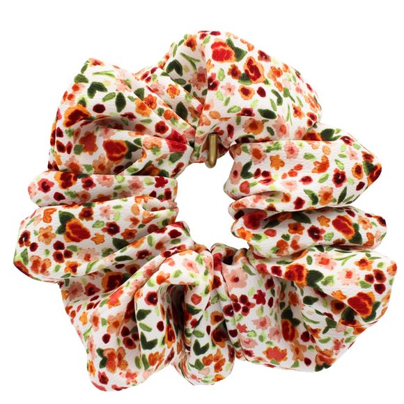 Bohemian Floral Print Hair Scrunchie - Picture 3 of 5